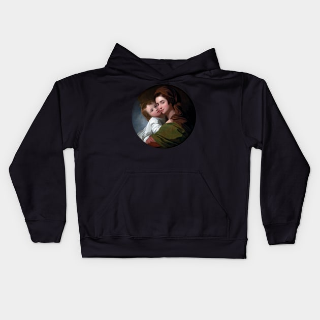 Mother and child hugging, painting by Benjamin West Kids Hoodie by Luggnagg